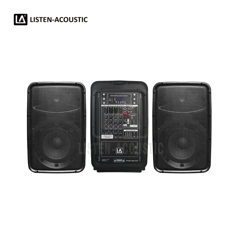 Portable PA System, Portable PA Speakers, Dual 8 inch Speakers, all in one portable pa system