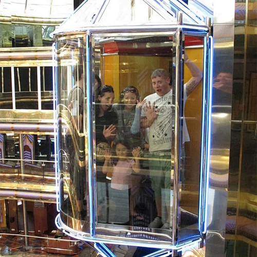 6-16 Person Observation Lift Passenger Elevator Sightseeing Glass Elevator Lift