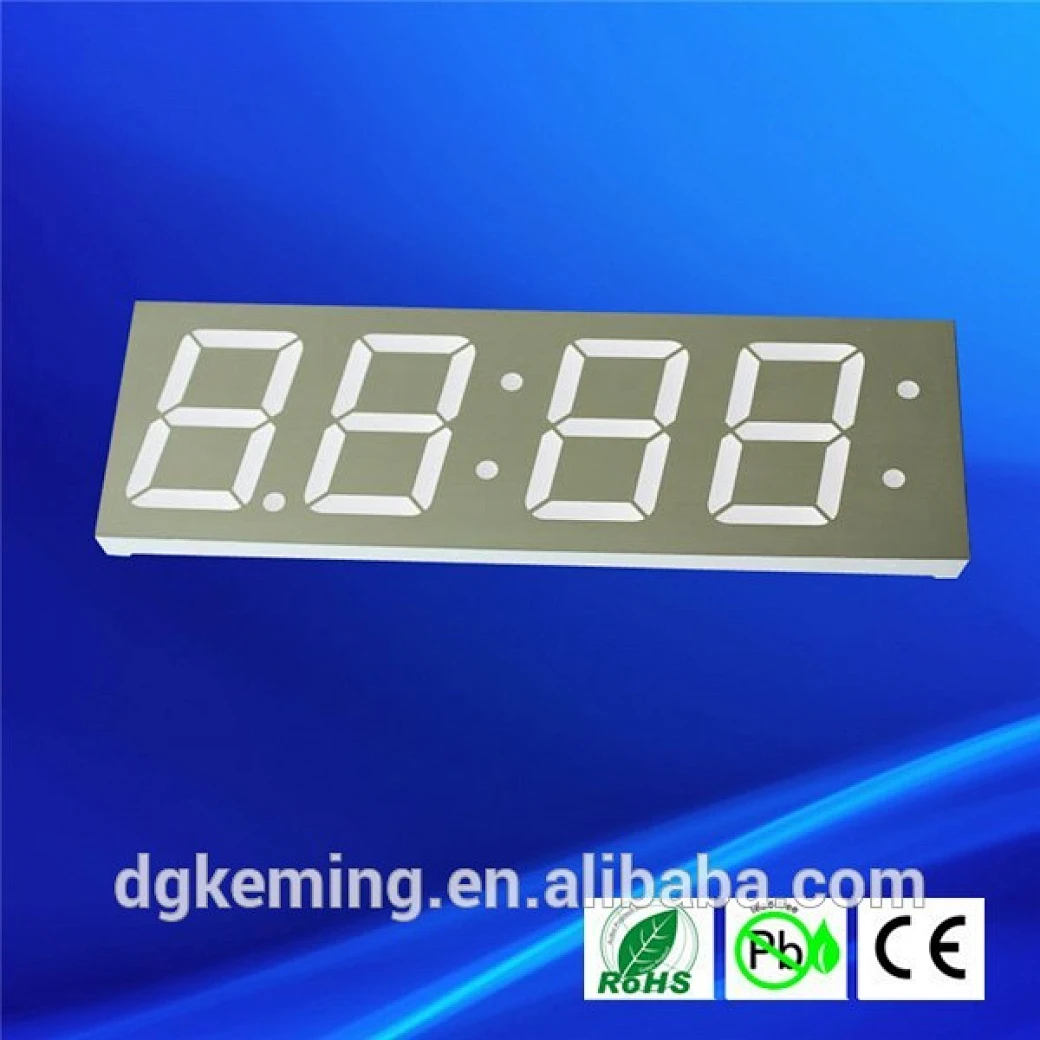 blue 4 digit 7 segment led display 1.2inch