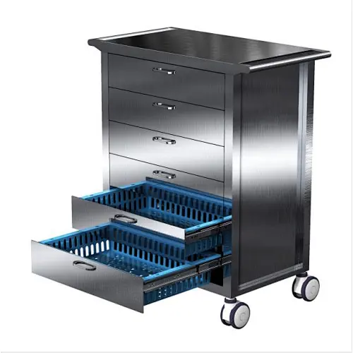 Modular Medicine Trolley in Stainless Steel