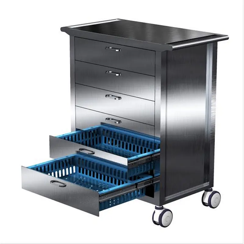 Modular Medicine Trolley in Stainless Steel