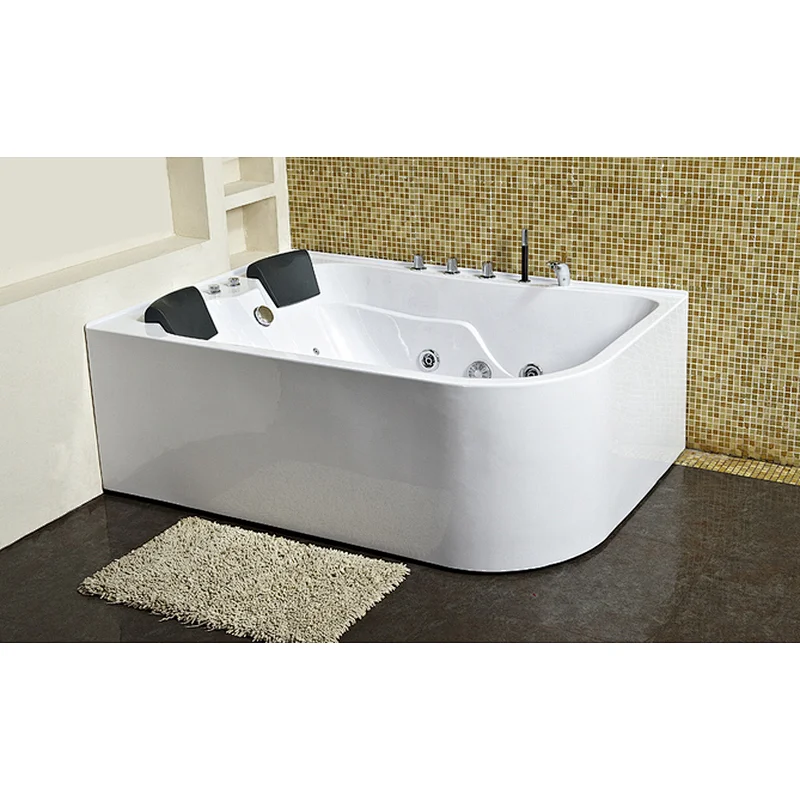 2 person indoor massage bathtub jacuzzi function 2 sided skirt corner hot tub bathtub YSL-844DX