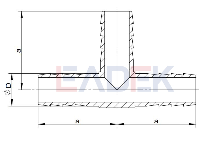 Stainless Steel T Type Hose Joint Drawing
