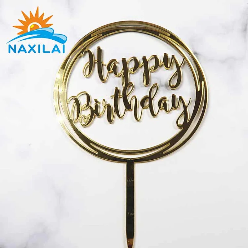Naxilai Acrylic Happy Birthday Cake Topper