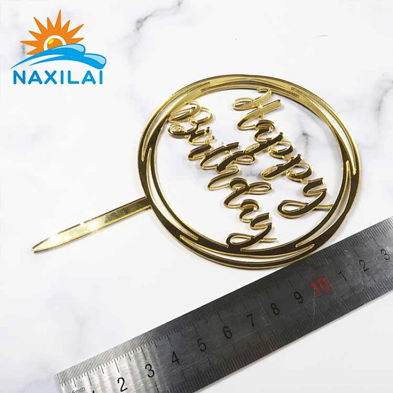 Naxilai Acrylic Happy Birthday Cake Topper