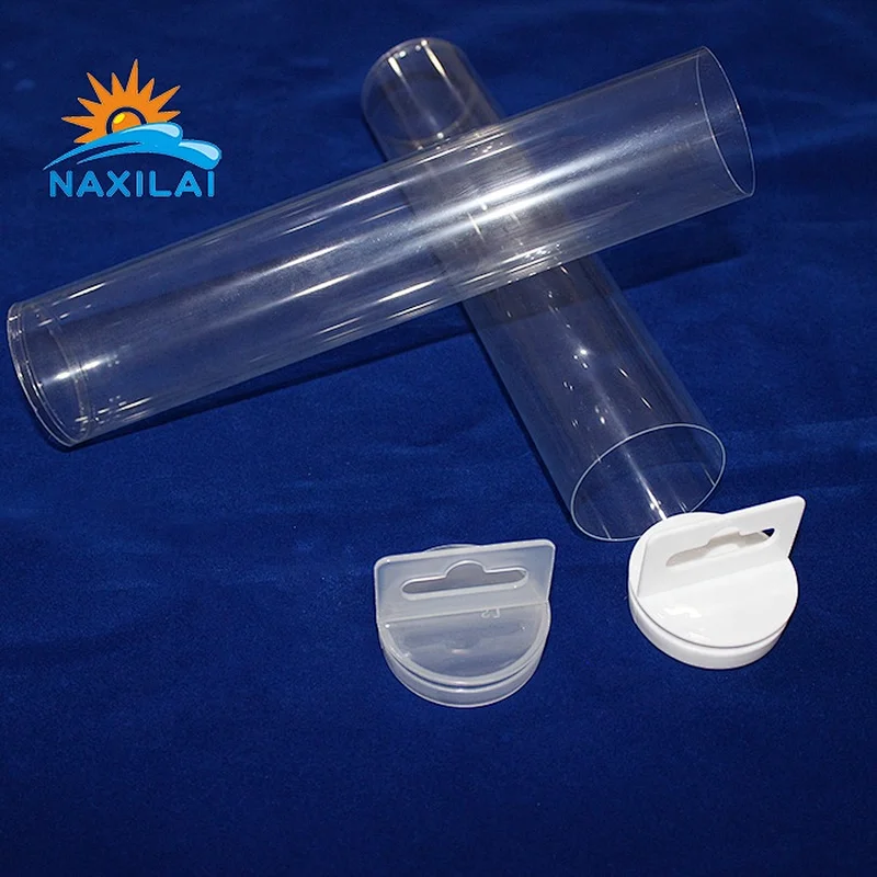 Naxilai See-Through Plastic Soft Clear Packing Tube With  Hang Plug Cap