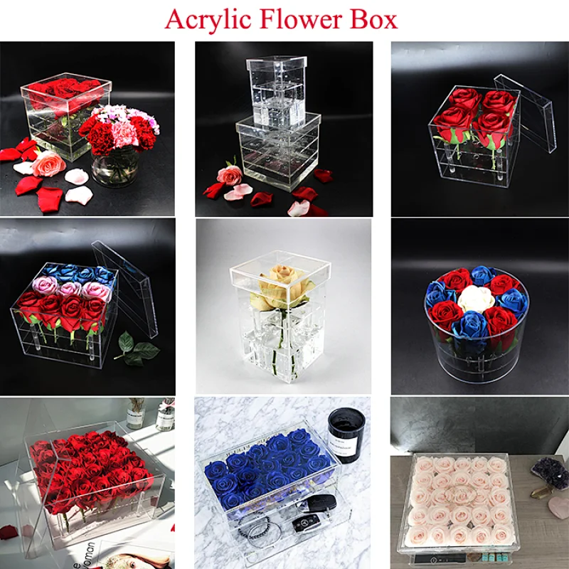 Naxilai Customized Acrylic Transparent Flower Gift Box