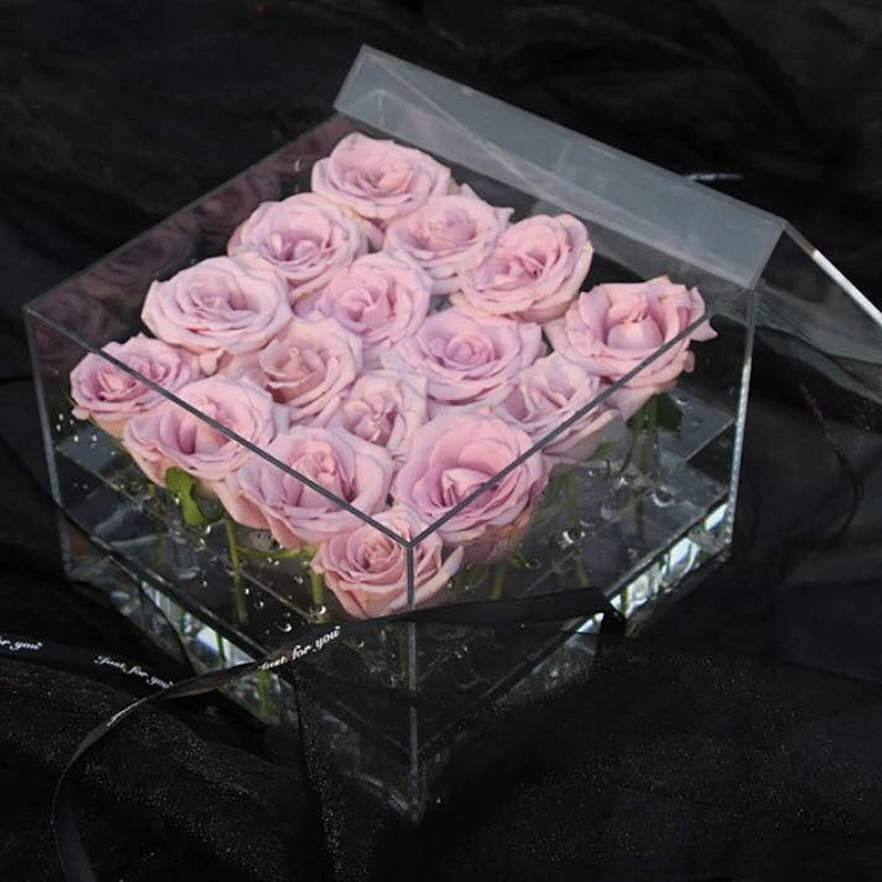 Naxilai 16 Holes Valentines Gift Plastic Rose Display Case