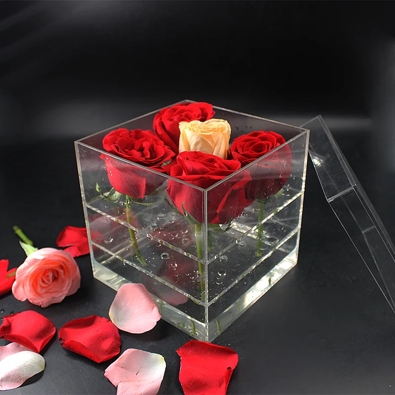 Naxilai Luxury Clear Acrylic Flower Box