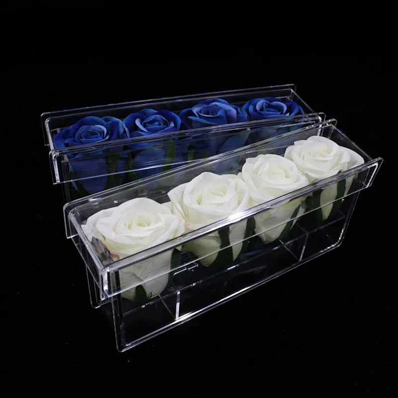 Naxilai 4 Holes Rectangular plexiglass Flower box