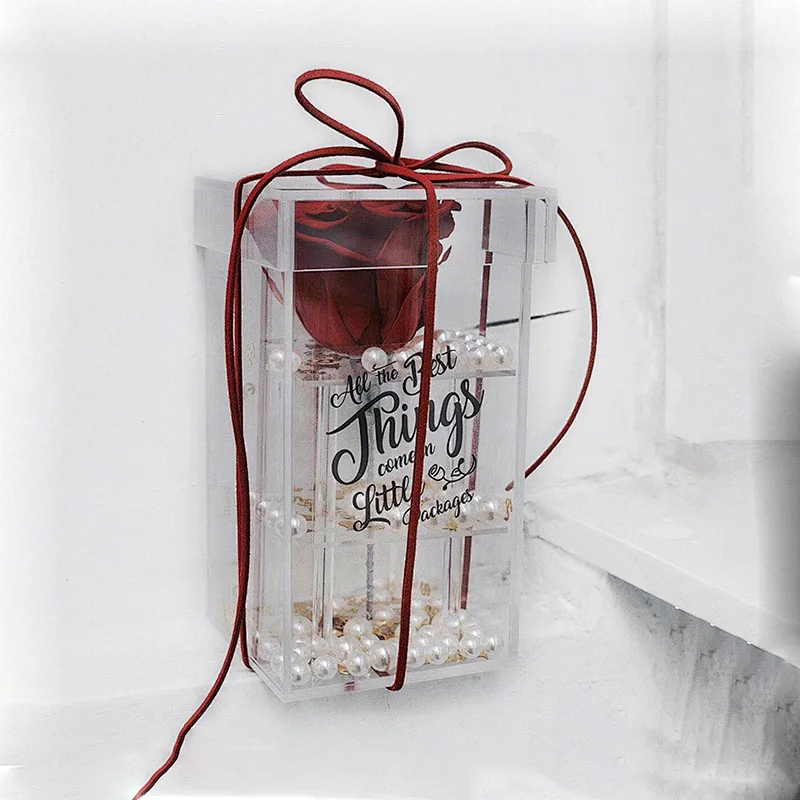 Naxilai 1 Hole Rectangle Acrylic Single Flower Box