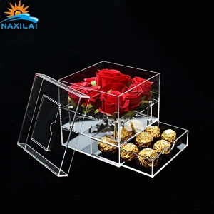 Naxilai 9 Holes With Drawer Transparent Flower Box