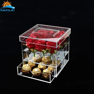Naxilai 9 Holes With Drawer Transparent Flower Box