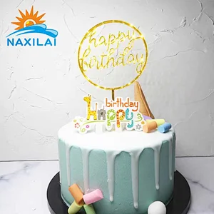 Naxilai Acrylic Happy Birthday Cake Topper