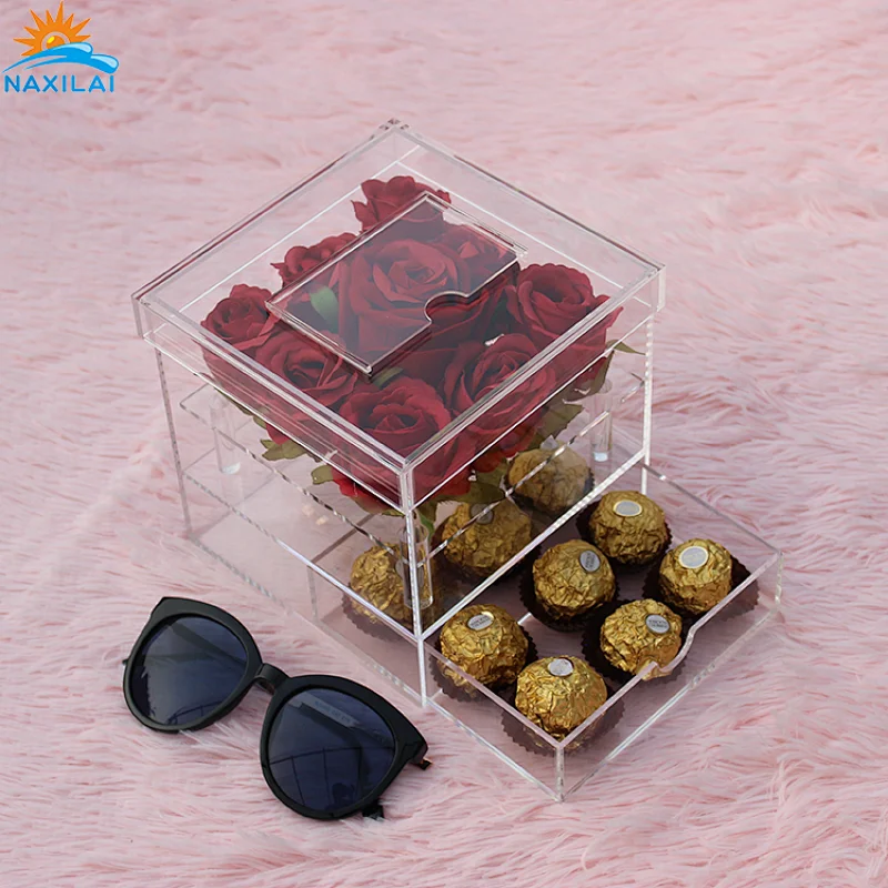 Naxilai 9 Holes With Drawer Acrylic Flower Box