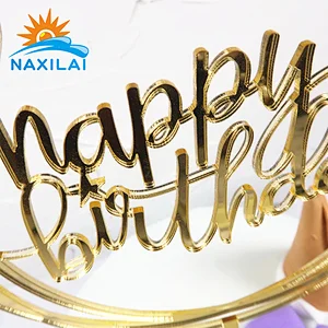 Naxilai Acrylic Happy Birthday Cake Topper