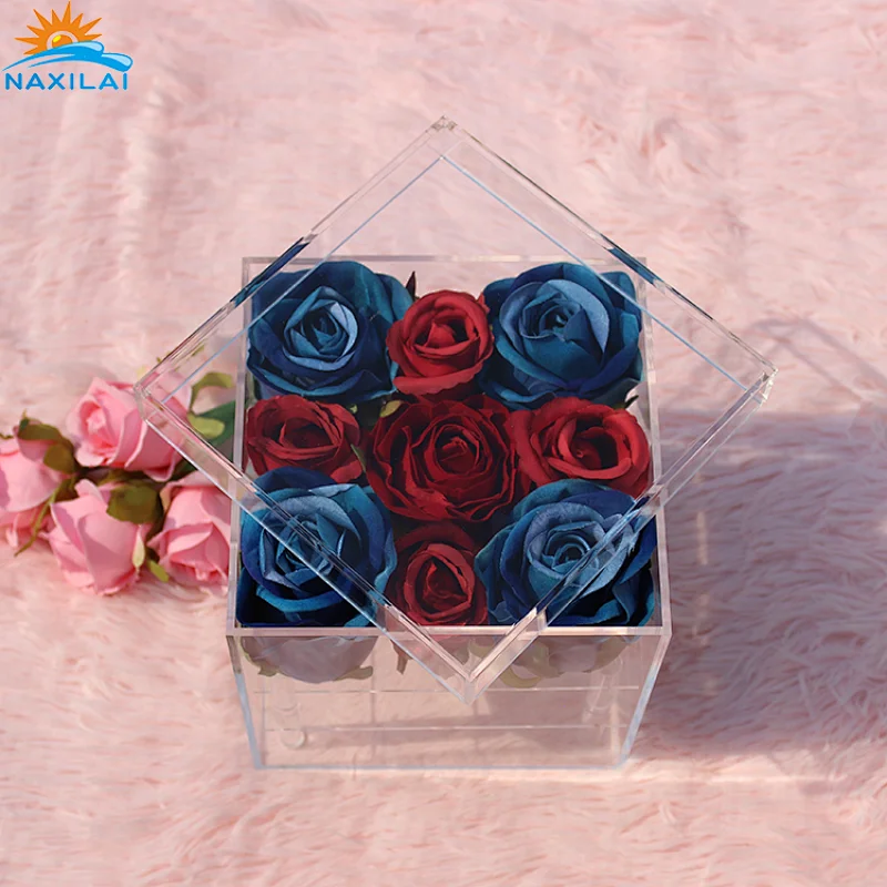 Naxilai 9 Holes Preserved Flowers Display Box