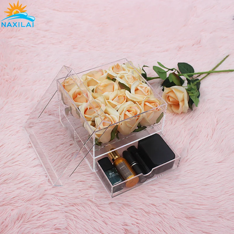 Naxilai 12 Holes With Drawer Transparent Acrylic Flower Box
