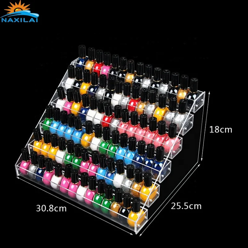 Naxilai Nail Polish Acrylic Display Stand Cosmetic Display Plastic Rack