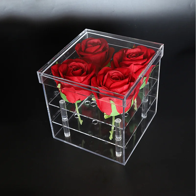 Naxilai 4 Holes With Drawer Acrylic Flower Box