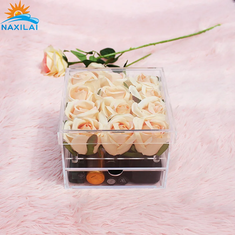 Naxilai 12 Holes With Drawer Transparent Acrylic Flower Box