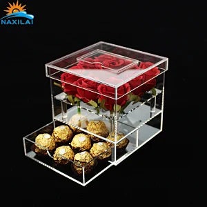Naxilai 9 Holes With Drawer Transparent Flower Box