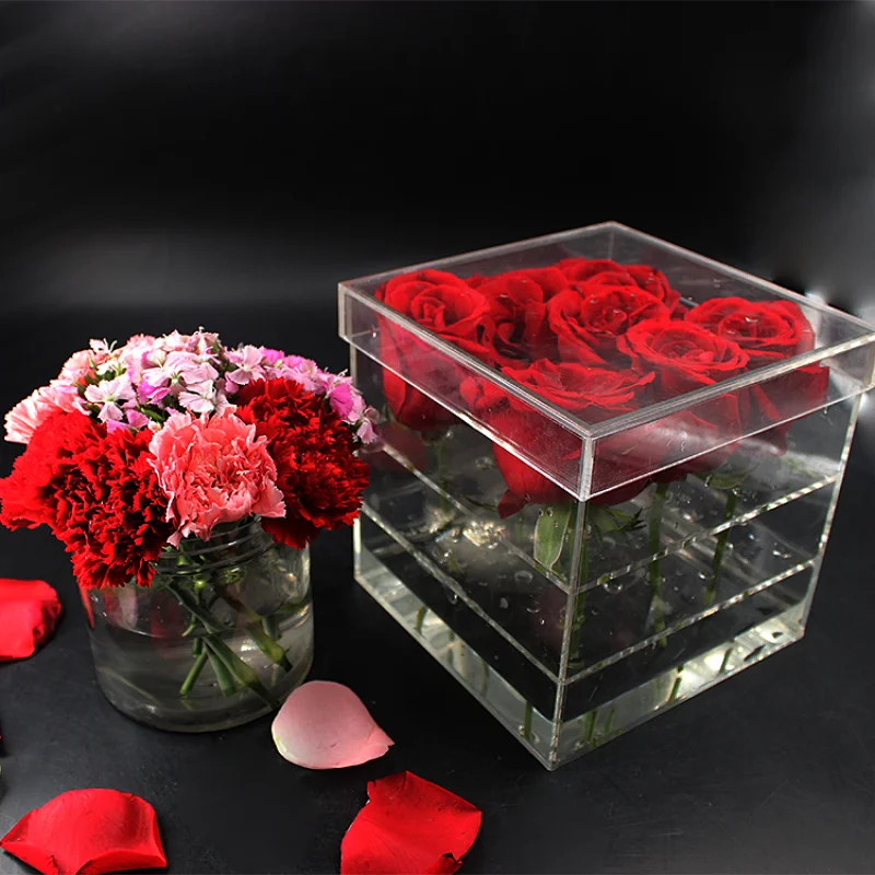 Naxilai Luxury Clear Acrylic Flower Box
