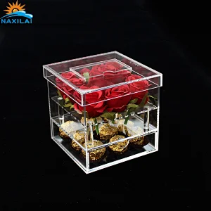 Naxilai 9 Holes With Drawer Transparent Flower Box