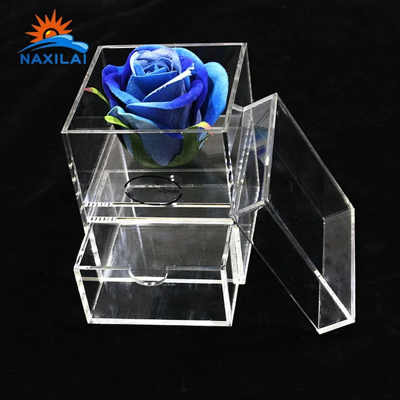Naxilai 1 Hole With Drawer Rose Acrylic Box