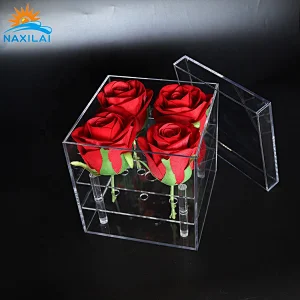 Naxilai 4 Holes Clear Acrylic Flower Box