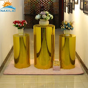 Naxilai Gold Round Plinth Pillars
