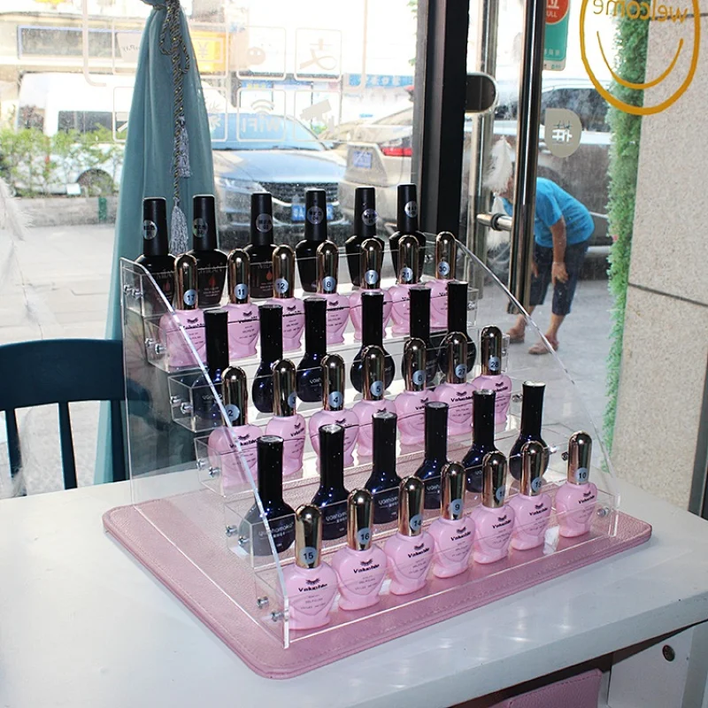 Naxilai Nail Polish Acrylic Display Stand Cosmetic Display Plastic Rack