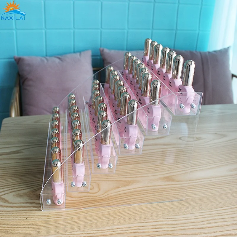 Naxilai Nail Polish Acrylic Display Stand Cosmetic Display Plastic Rack