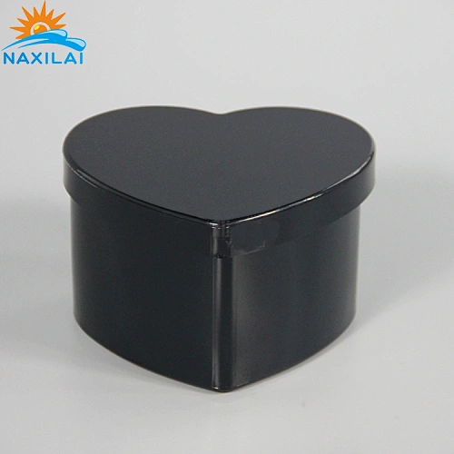 Naxilai 9 Holes Heart-shape Black Acrylic Flower Box With Lid