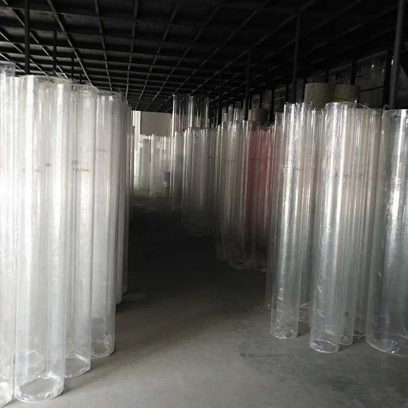 Clear large diameter acrylic tube