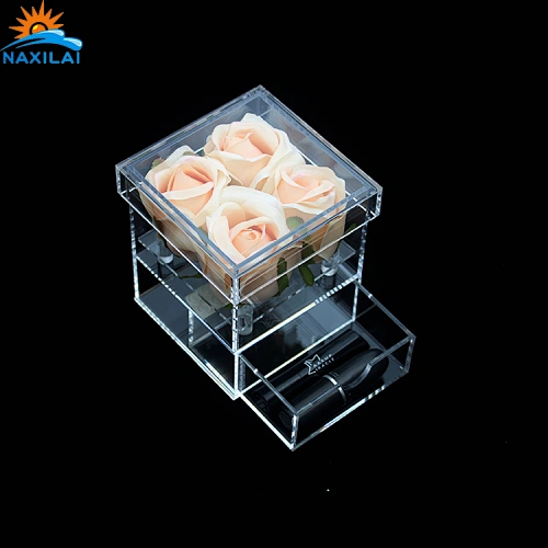 Naxilai 4 Holes With Drawer Acrylic Flower Box