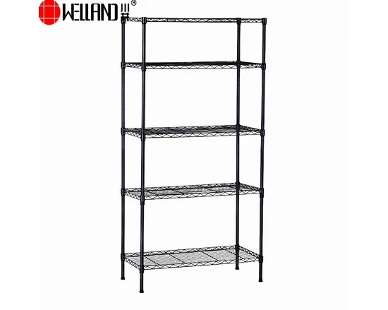 5 tiers black wire shelving