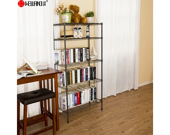 5 tiers black wire shelving