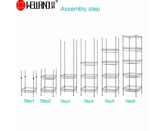 wire shelving unit with basket