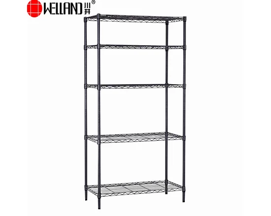 black 5 tiers wire shelving