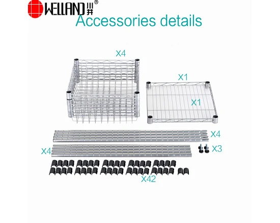 wire shelving unit with basket