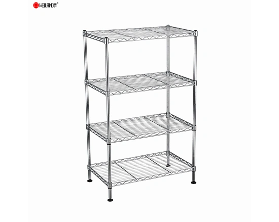 DIY 4 Tiers Chrome Metallic Wire Rack Shelf