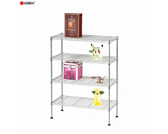 DIY 4 Tiers Chrome Metallic Wire Rack Shelf