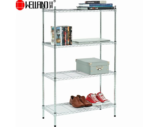 4 tiers chrome metal wire shelf factory