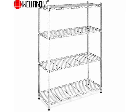 4 tiers chrome metal wire shelf factory