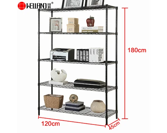5 tiers black wire shelving
