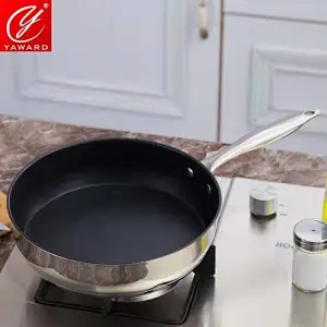 Stainless steel non-stick fry pan
