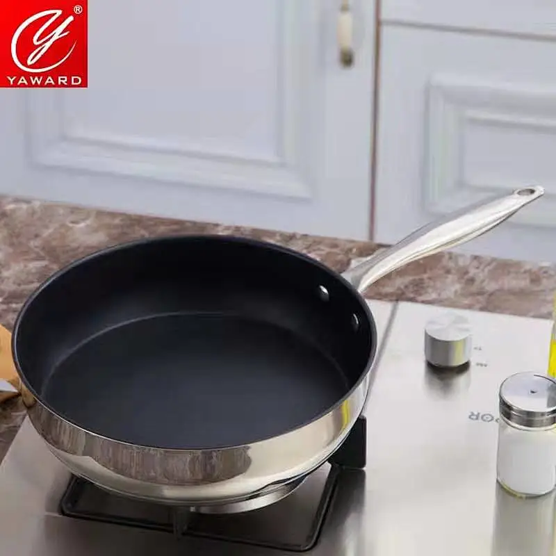 Stainless steel non-stick fry pan