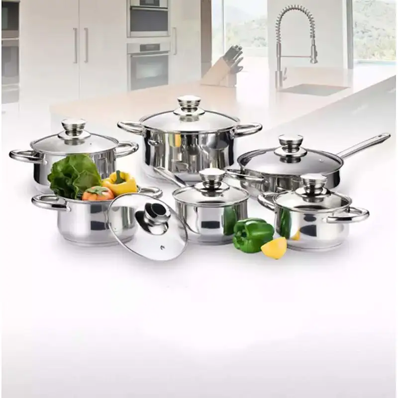 12-Pc  Stainless Steel Cookware Set
