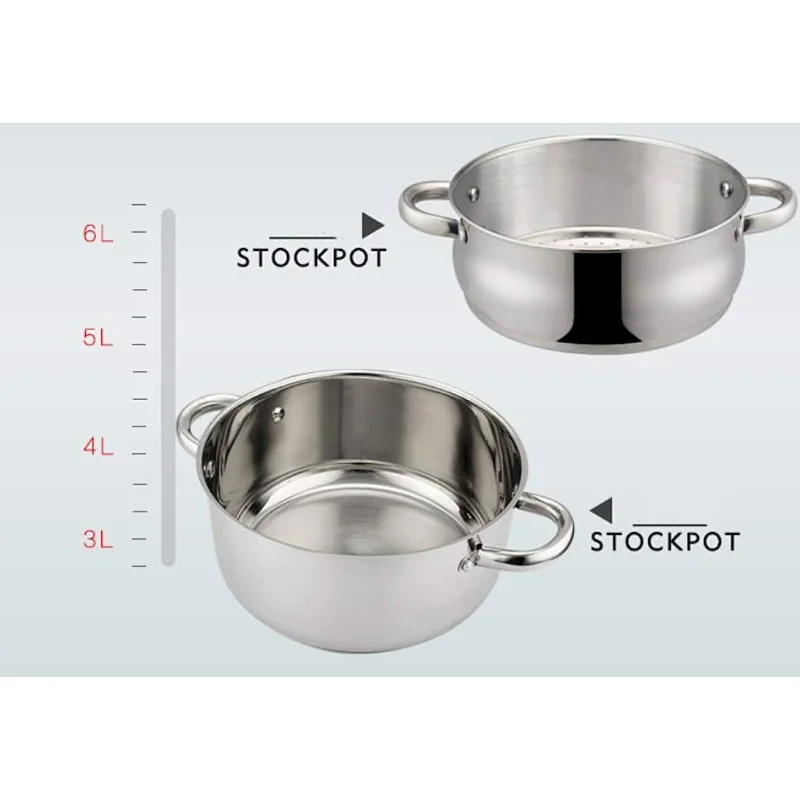 24 cm 2 Tier Stainless Steel Food Steamer